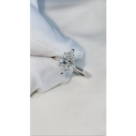 Кольцо из белого золота с бриллиантом 1,41 ct